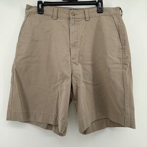 Polo Ralph Lauren Mens Chino Shorts Tan Khaki Cotton Size 34 Flat Front Classic